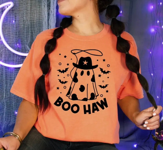 Halloween tee Boo haw